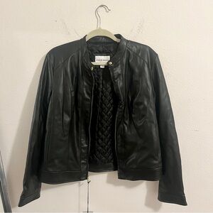 NWT Cole Haan Faux Leather Jacket